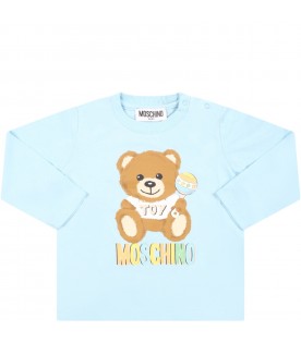Light blue T-shirt for baby boy with Teddy Bear