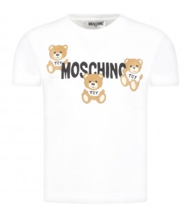 White T-shirt for kids with three Teddy Bear