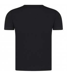 Black T-shirt for kids with three Teddy Bear