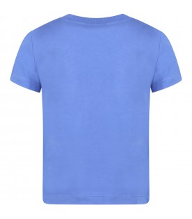 Bleu T-shirt for boy with black logo