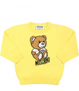 Yellow sweat for babykids with Teddy Bear