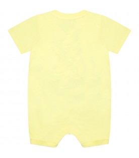 Yellow romper for babykids with Teddy Bear