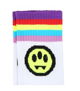 White socks for boy with logo