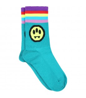 Green socks for boy with logo