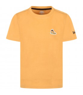 Orange T-shirt for boy with logo