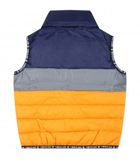 Multicolor gilet for boy with logo