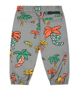 Green trousers for baby boy with palms