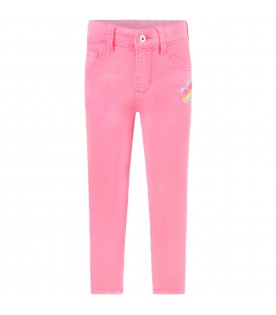 Pink jeans for girl with patch