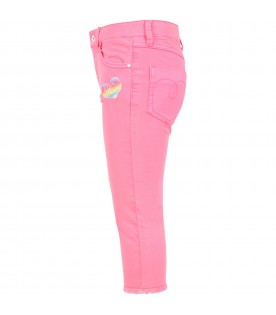 Pink jeans for girl with patch