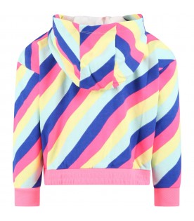 Multicolor sweatshirt for girl with logo patch