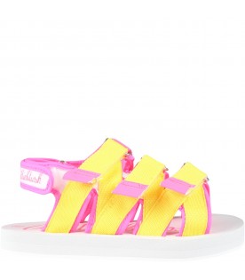 Multicolor sandals for girl with logo