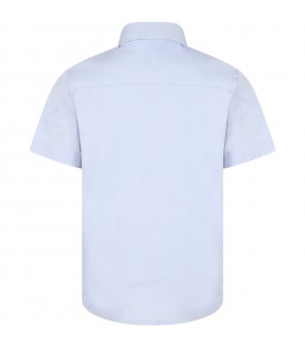 Light-blue shirt for boy with logo