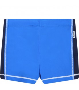 Light-blue swim-trunks for baby boy with logo
