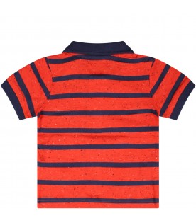 Multicolor polo shirt for baby boy with logo