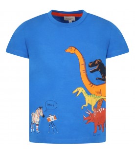 Blue T-shirt for boy with animals