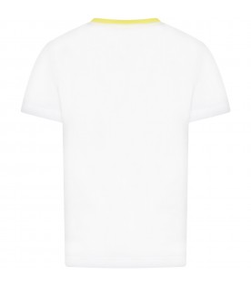 White T-shirt for boy with logo