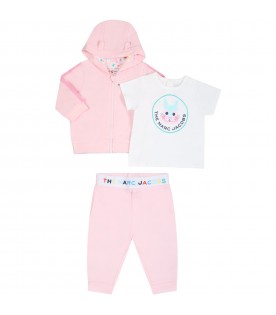 Multicolor set for baby girl with logo