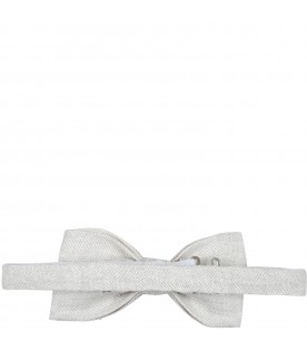 Beige bow tie for boy with logo