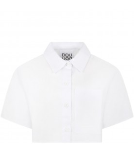 White shirt for girl with black logo