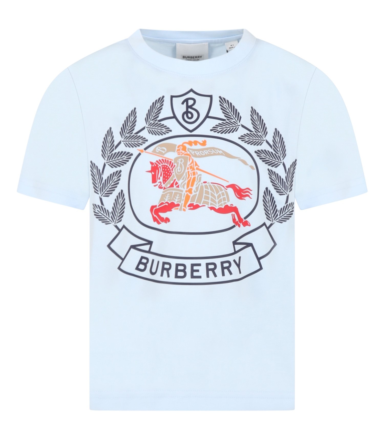 Burberry Kids Light blue T-shirt for boy with logo - CoccoleBimbi