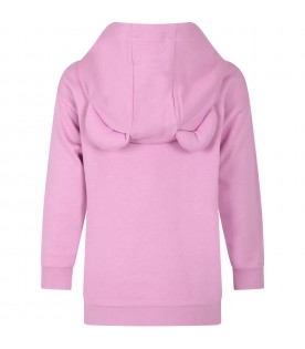 Fuchsia sweatshirt for girl with print