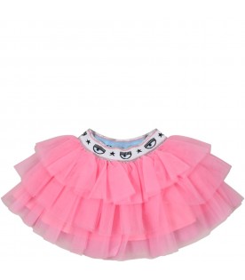 Pink skirt for baby girl with winks