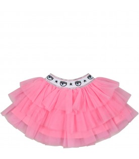 Pink skirt for baby girl with winks