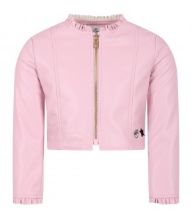 Pink jacket for girl with wink