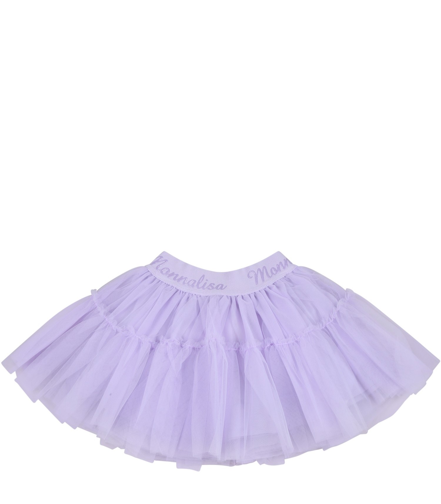 Monnalisa Purple skirt for baby girl with logo