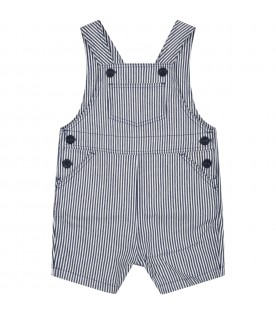 Multicolor dungarees for baby boy with logo