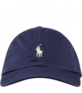 Blue hat for kids with iconic Pony