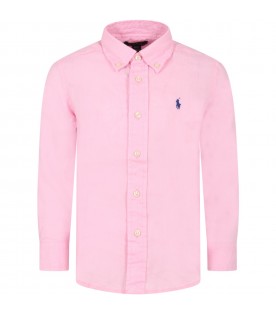 Pink shirt for boy with pony