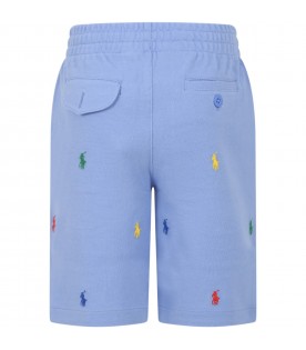 Light-blue bermuda shorts for boy with logo