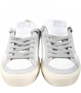 White sneakers for girl with star