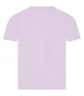 Purple T-shirt for boy with logo patch