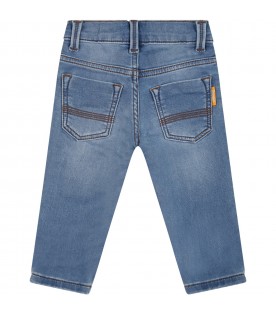 Light blue jeans for baby boy with patch