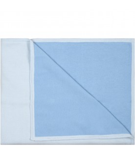 Light blue blanket for baby boy with logo