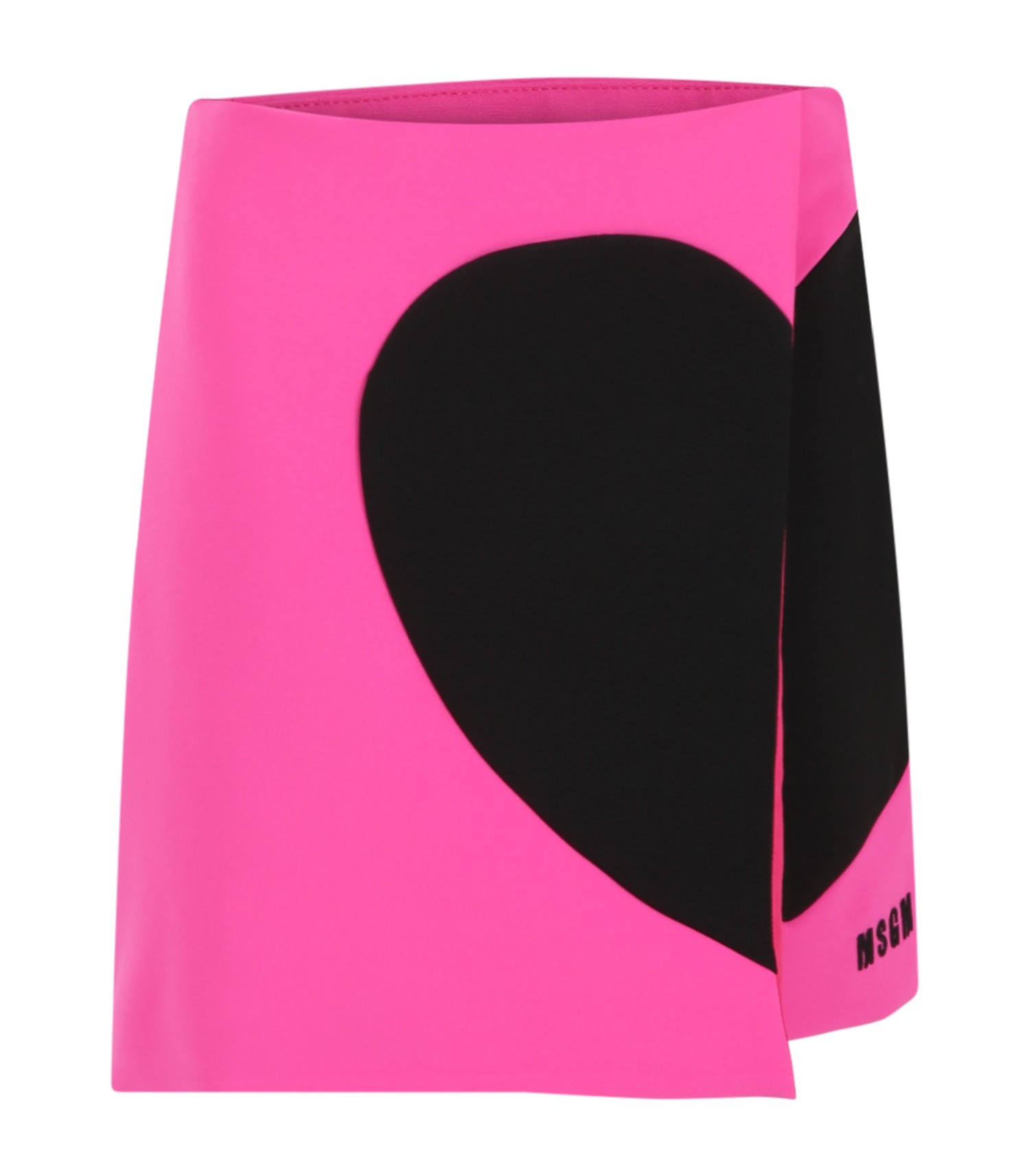 MSGM Kids Fuchsia skirt for girl with logo and heart