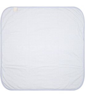 Light blue blanket for baby boy with white logo