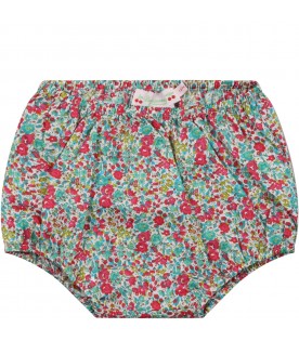 Multicolor shorts for baby girl with liberty print
