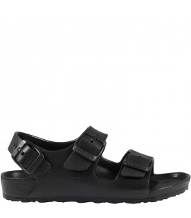 Black sandals for boy with logo