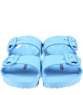 Light-blue sandals for boy with logo