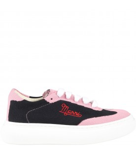 Multicolor sneakers for girl with red logo