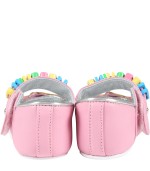 Moschino Kids Pink ballet-flats for baby girl with logo and star
