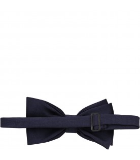 Blue bow tie for boy with enbroided logo