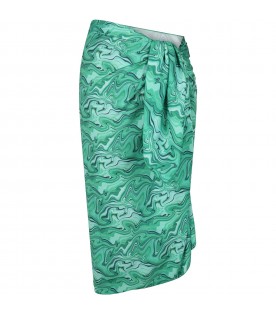 Green pareo for women with Malachite print