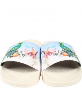 Multicolor sandals for girl with print