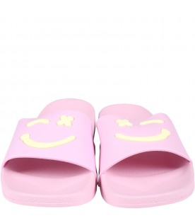 Pink sandals for girl with smiley