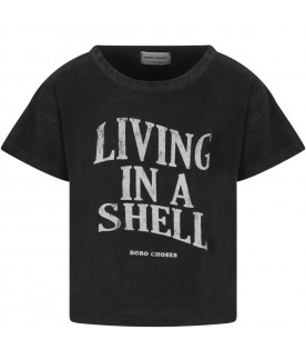 Gray T-shirt for boy with white writing