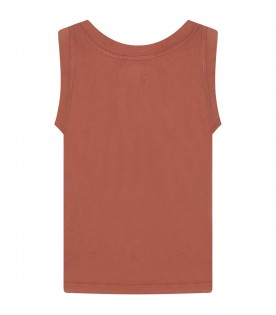 Brown tank-top for girl with hermit crab
